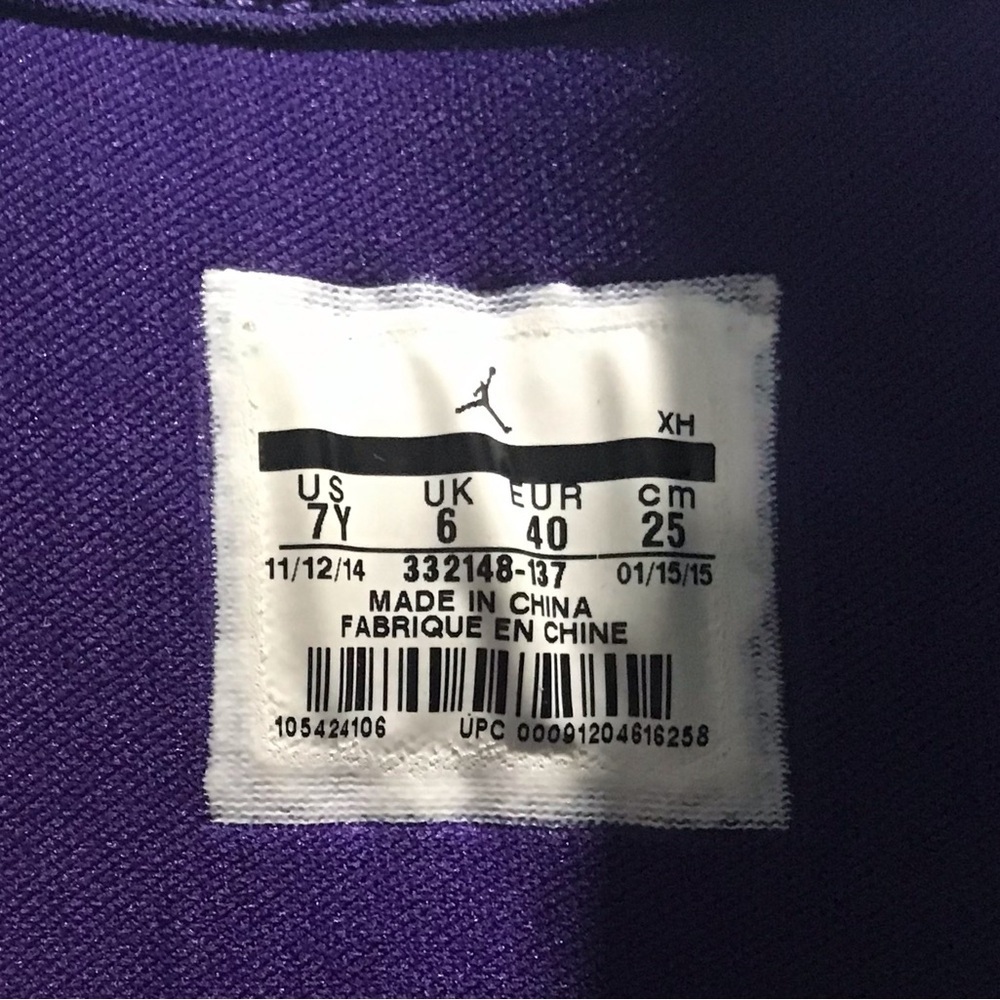 Air Jordan Big Kid Girls 1 Retro High GG Sneakers 332148 Sz 7Y White/Purple​​​​​ - Picture 5 of 8